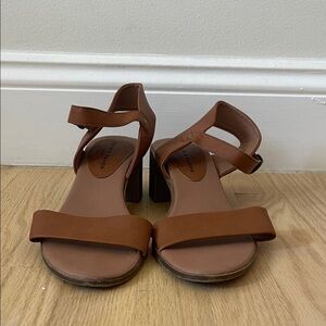 Brown Block Heel Sandals